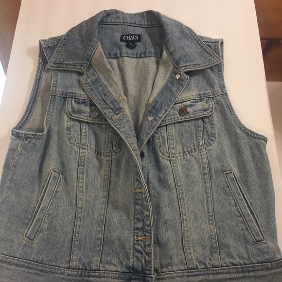 Chaps Jackets & Coats Chaps Denim Vest Western Faded Medium Poshmark